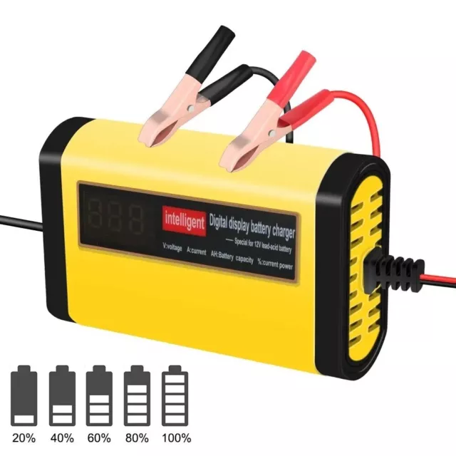 Chargeur De Batterie Voiture Automatique Ecran Lcd Numérique 12 V 2A AGM Plomb