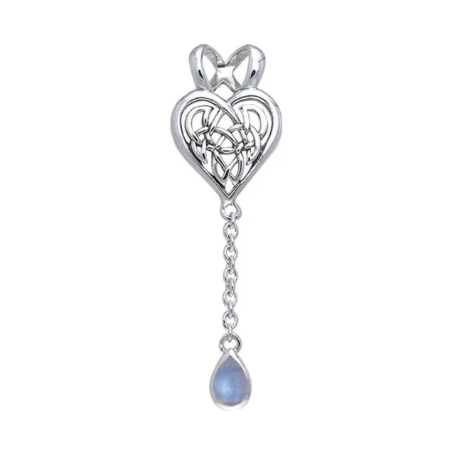 Celtic Knot .925 Sterling Silver Heart Pendant Gemstone Peter Stone Fine Jewelry