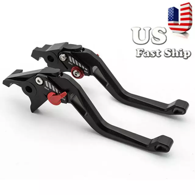 For Kawasaki Honda Yamaha CNC  3D Short&Long Rhombus Brake Clutch Levers Pair