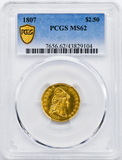 1807 Draped Bust $2.5 Pcgs Ms 62
