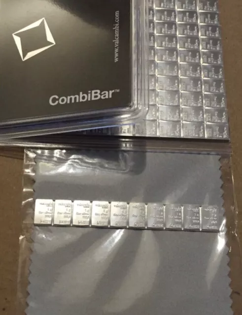 Valcambi Suisse Combibar 0.999 Solid Silver Bullion Bars 1g/5g/10g/20g/50g F&F