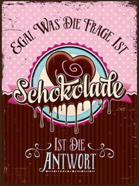 Blechschild Retroschild "Schokolade" Vintage Nostalgisch Sticky Jam