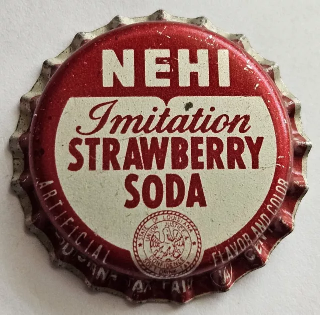 Nehi Strawberry Soda Cork Lined Bottle Cap; New Orleans, LA - LA Tax - Unused