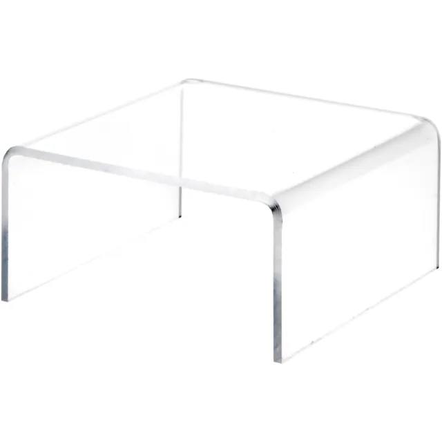 Plymor Brand Clear Acrylic Short Square Riser, 2" H x 4" W x 4" D (1/8" thick)