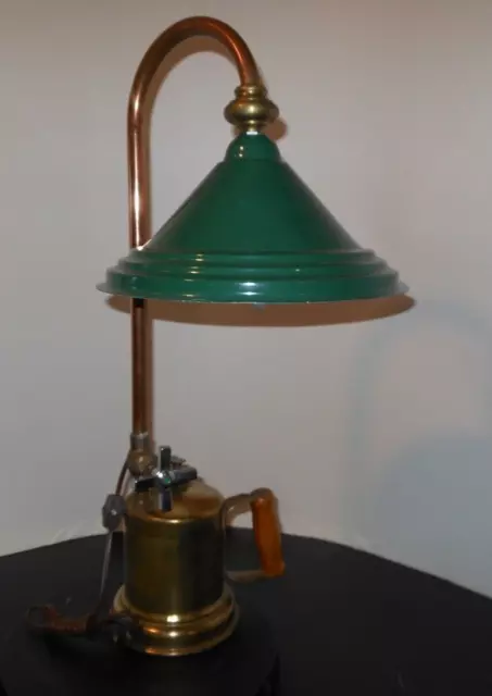 Antique blowtorch tool modified as a table lamp in brass - steampunk (40)