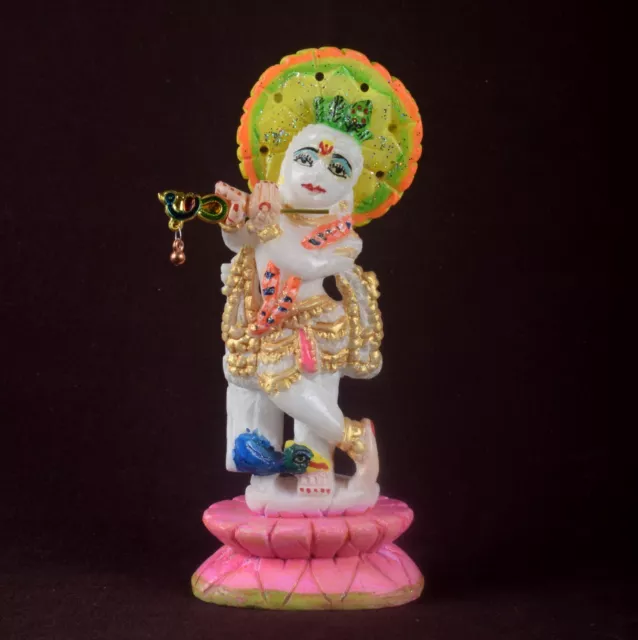 Hindu God Lord Krishna Kanha Marble Idol Sculpture Statue Figurine Made In India