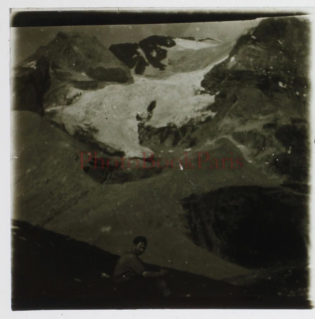 FRANCE Montagne Grande Casse Photo Stereo Plaque de verre Vintage 1929