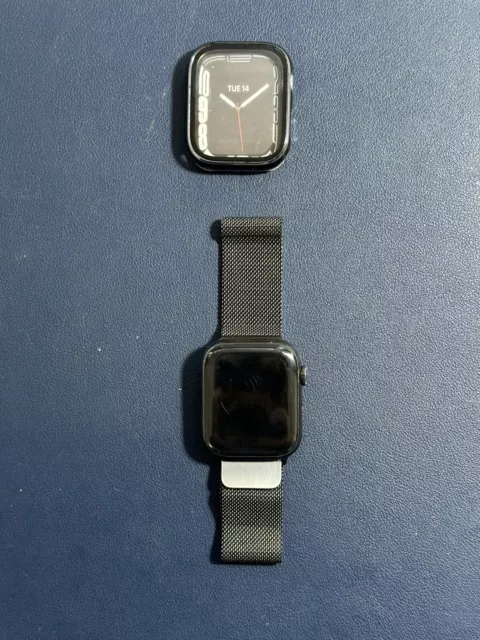 Apple Watch Series 7 45mm Case with Milanese Loop - Graphite Stainless Steel