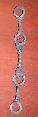 Wrought Iron Chain with closed eyes, 3 links, Hand Forged by Blacksmiths