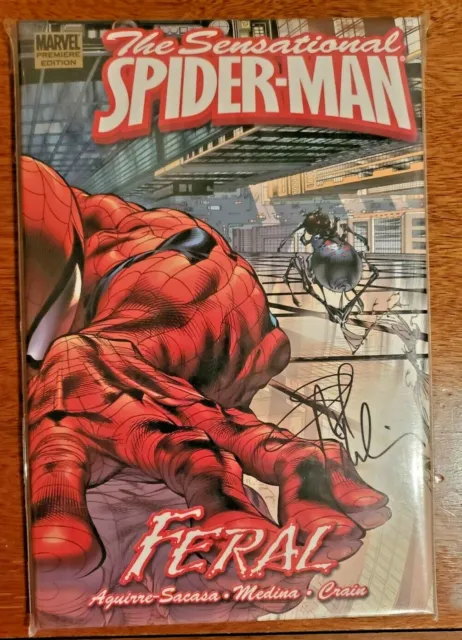 Spider-Man Premiere Hc 1 (Feral) Signed With Original Art Head-Sketch - Amazing!