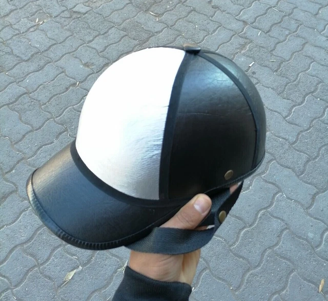 Custom Helmet Motorcycle Half Helmet Baseball Hat Cap Black Silver Fiberglass 1
