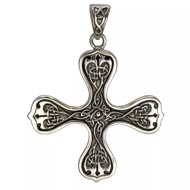 Sterling Silver Celtic Knot Cross of the Spirit Iron Cross Knotwork Jewelry