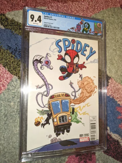 Spidey #1 Marvel Comics 2/16 2016 Skottie Young Variant CGC 9.4 with Custom Logo