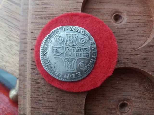 1671 Charles II Milled Silver Half Merk Scotland 2.797g R15EE 1671 Charles II Milled Silver Half Merk Scotland 2.797g R15EE