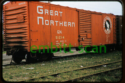 Original Slide, Freight GN Great Northern Box Car #51214, in 1959