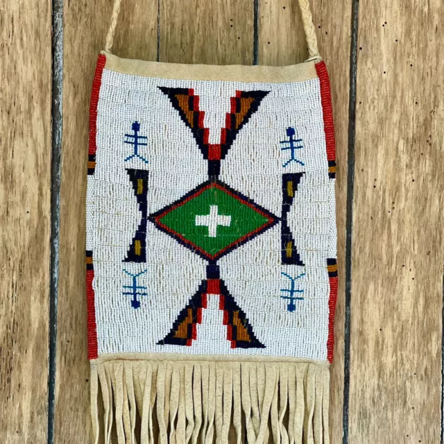 Authentic Native American Mirror Bag, by Rosalie Little Thunder-Rosebud Sioux