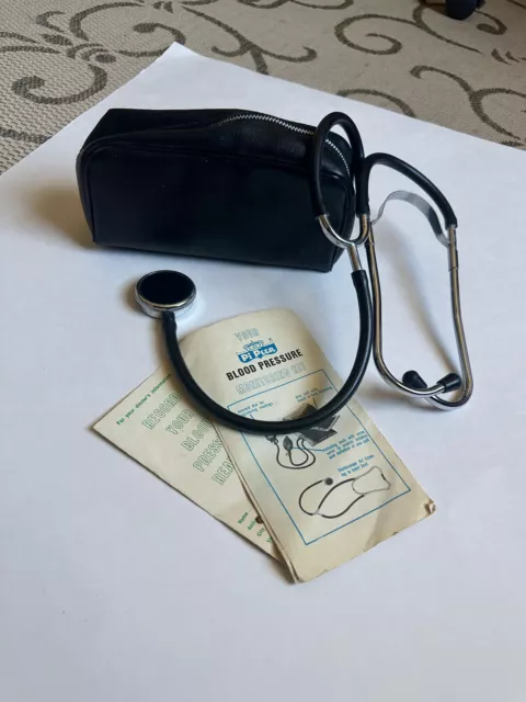 Vintage Stethoscope Piper Brace ,Case and Cards