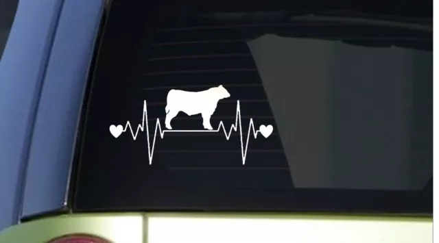Cattle heartbeat lifeline *I192* 8" wide Sticker decal angus bull