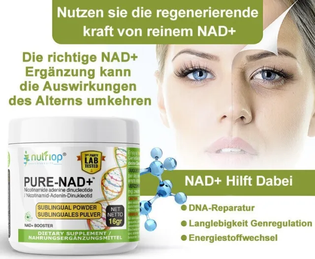 Pure NAD+ Nicotinamid Adenin Dinukleotid Extreme Potenz sublinguales Pulver 16g 2