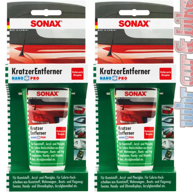 2x Sonax Kratzerentferner 75ml NanoPro für Kunststoff-, Acryl- und Plexiglas