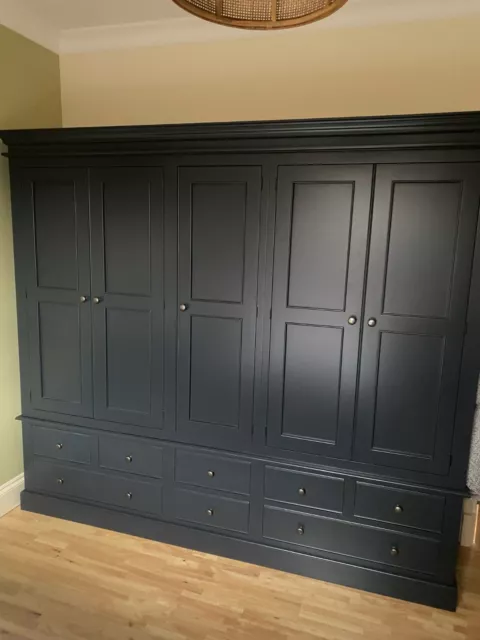 Wardrobe - Painted 5 Door 8 drawer - Edwardian style - free standing