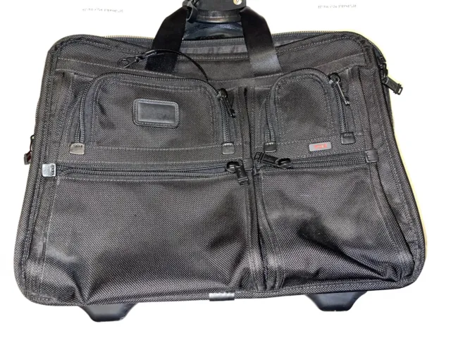 TUMI Alpha Expandable Wheeled Rolling Briefcase Nylon Bag Telescoping Handle