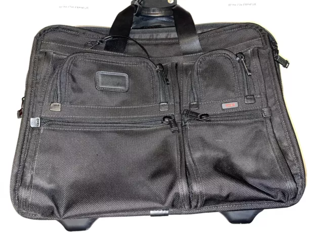 TUMI Alpha Expandable Wheeled Rolling Briefcase Nylon Bag Telescoping Handle
