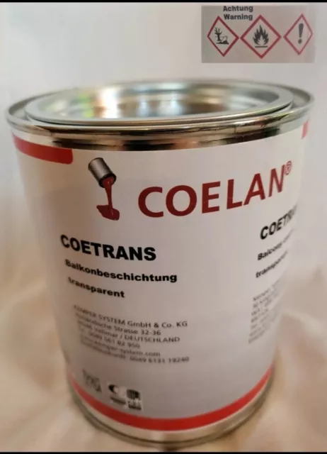 COELAN® Coetrans transparent Balkonbeschichtung Solarpanele 1 Komponente 750 ml