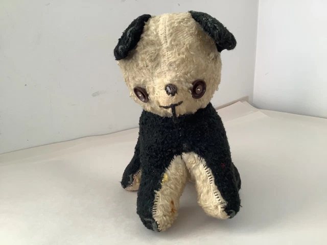 ANCIEN NOUNOURS PANDA vintage animal en peluche 8 1/2 po de grand EUR