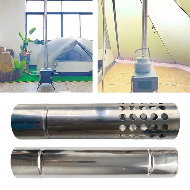 Stainless steel Tent Wood Stove Hot Extension Tube Stove Pipe Chimney Flue