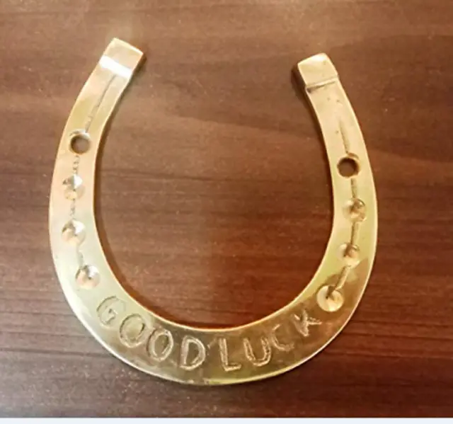 Lovely Collectible Horseshoe Good Luck 4.5''  Brass Horse Shoe Naal Home Decor