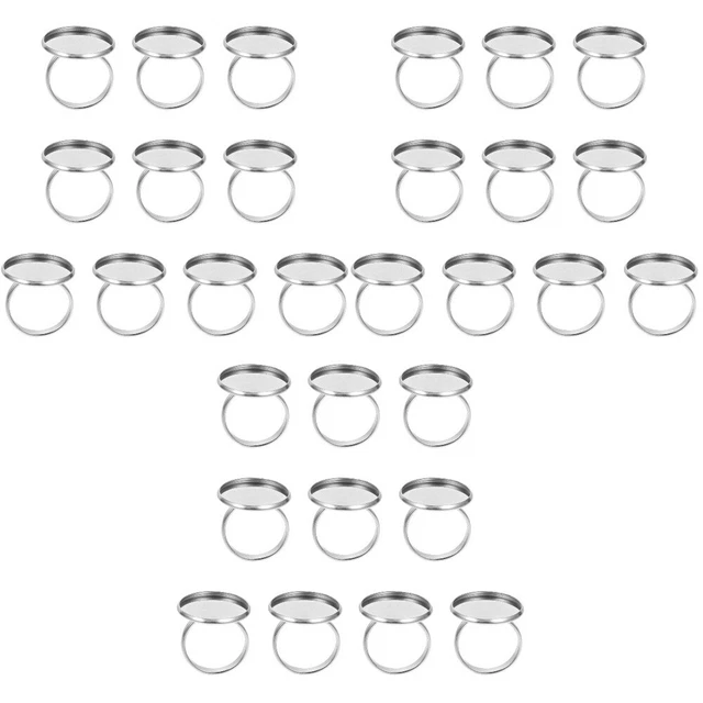 30 piezas Anillo Bisel en blanco Soporte Anillo Joyería Bandeja Joyería Joyería Redondo