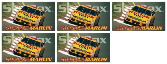 (5) 1994 SkyBox Racing #13 Sterling Marlin's Car 4 1/2" x 2 1/2" Card Lot