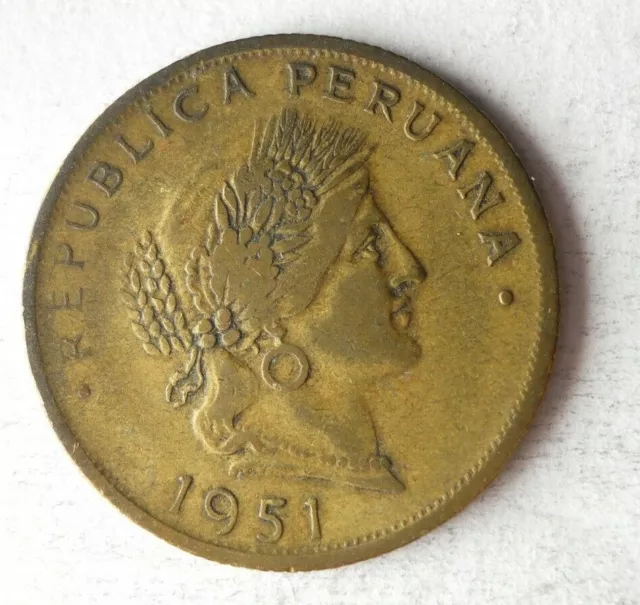 1951 PERU 20 CENTAVOS - Excellent Vintage Coin - peru BIN #A