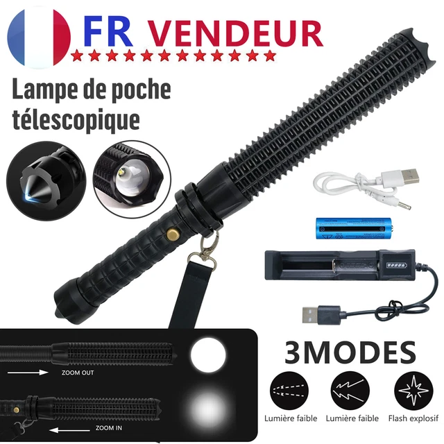 1000000LMS Zoom LED Lampe de Poche Rechargeable Tactique Super