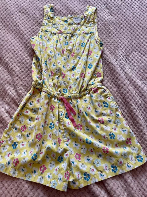 Mini Boden Girls Playsuit 9-10 Years Yellow Floral Cotton