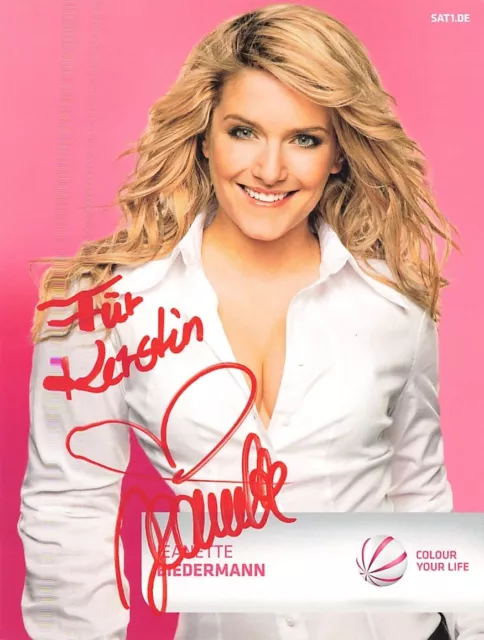 JEANETTE BIEDERMANN, ORIGINALAUTOGRAMM, Alte Autogrammkarte,