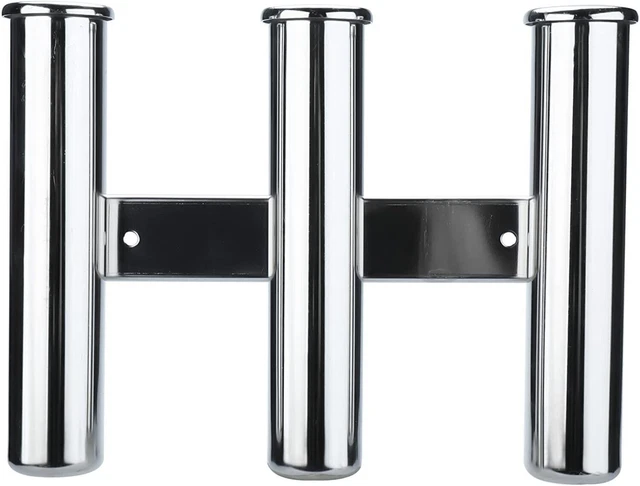 NovelBee 3Tube Boat Fishing Rod Holder，316 Stainless Steel for Marine Boat Yachr