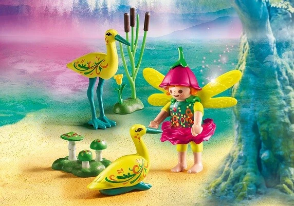 Playmobil Fairies 5447 pas cher, Fée Méditrine avec animaux
