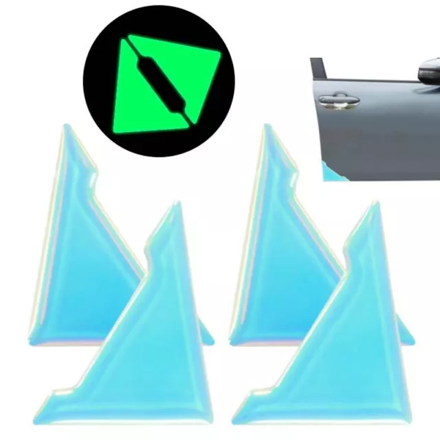 4pcs Car Door 90° Angle Corner Cover Luminous Door Anti-Collision Guards Trims