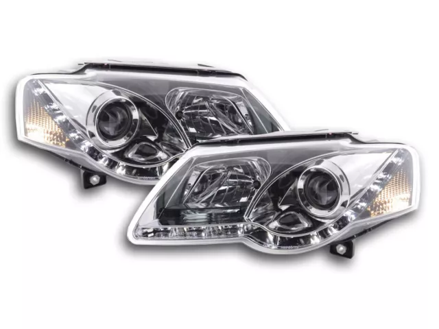 Scheinwerfer Set Daylight LED TFL-Optik VW Passat Typ 3C  05- chrom für