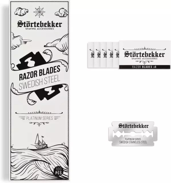 Störtebekker® Premium - 100 Scharfe Rasierklingen Für Rasierhobel & Rasiermesser