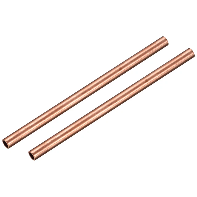 Tubo rotondo rame 10 mm OD 1 mm spessore parete 150 mm lunghezza tubo 2 pz