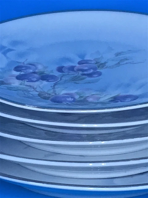 CT Altwasser Blueberries Silesia German Hand Painted Plates- 7/14" - Lot of 5