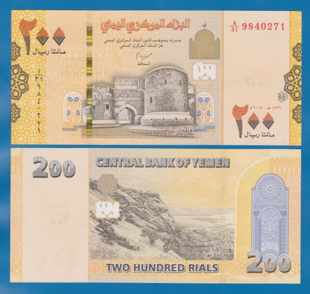 Yemen Arab Republic 200 Rials 2018 P 38 UNC