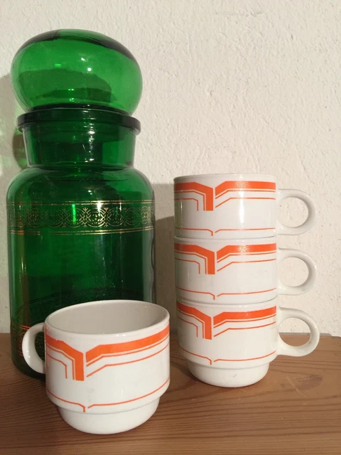 LOT 4 tasses Orangé rivanel France