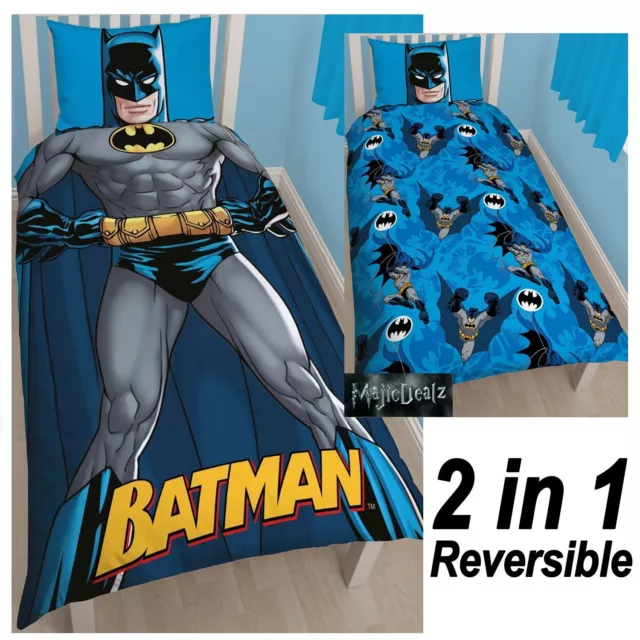 Batman 'Shadow' Single Duvet Cover Set Dc Comics Reversible
