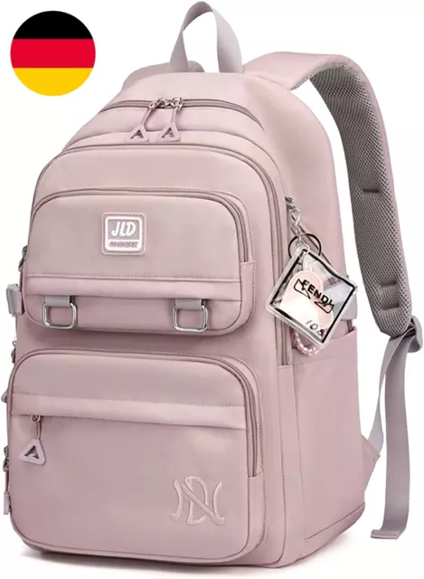 JANSBEN Schulrucksack Jungen Mädchen Teenager Schultasche Wasserdicht Rucksack D