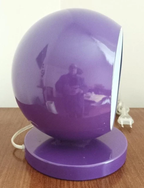 Lampe De Table Boule Mauve Agemob 70's - Vintage