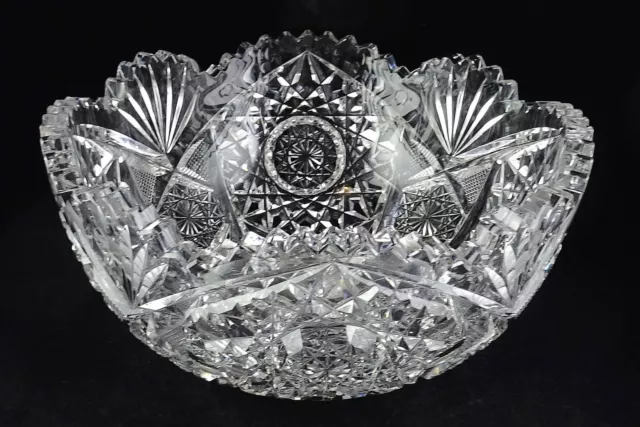 ABP America Brilliant Period Multiple Motif Cut Glass Deep Bowl